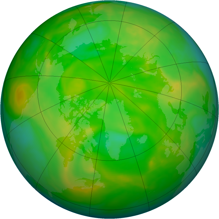 Arctic ozone map for 22 June 2007